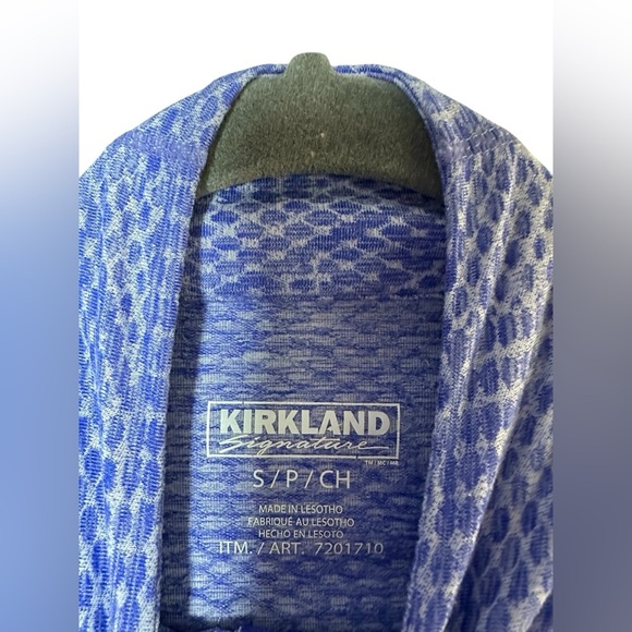 Kirkland Signature Women’s Quarter Zip Pullover Small Blue Geometric Long Sleeve - Picture 5 of 7